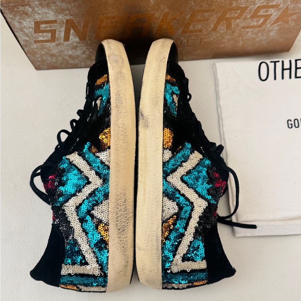Golden goose GGDB super star full paillette black and blue glitters sneakers - Picture 9 of 14